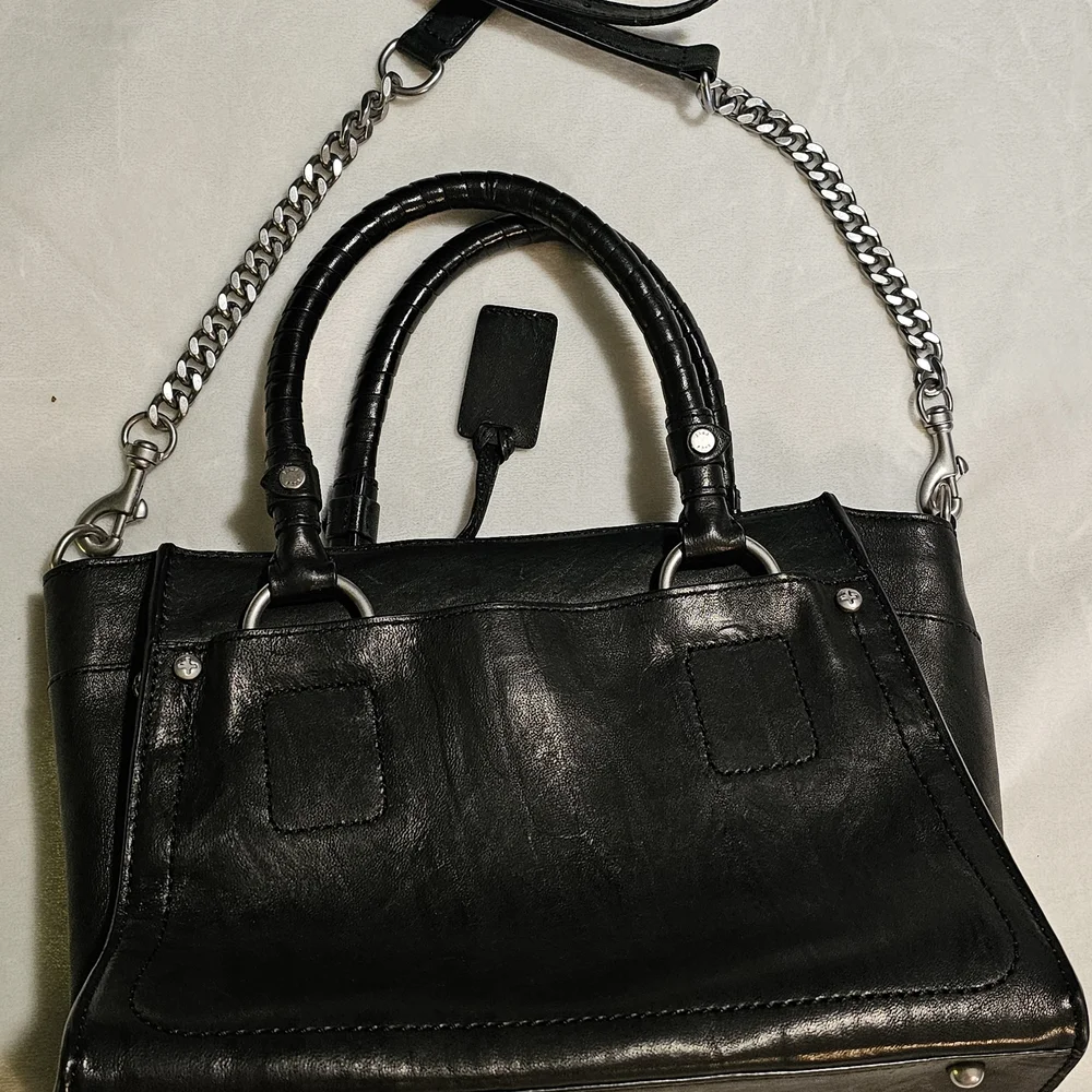 Frye Black Leather Satchel Handbag